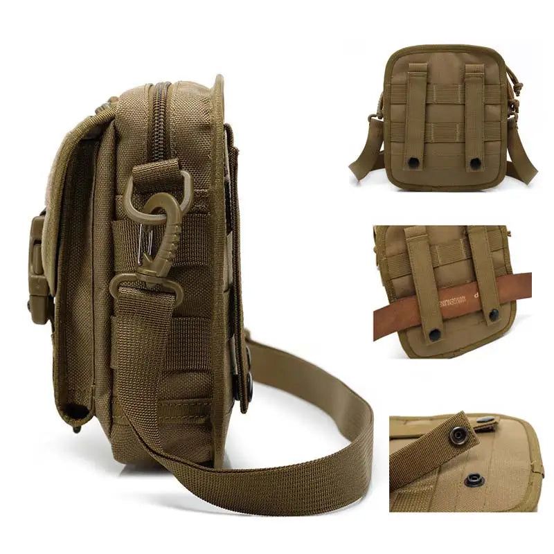 Tactische Tas Nylon Heuptas Camping Messenger Bag - Kaki