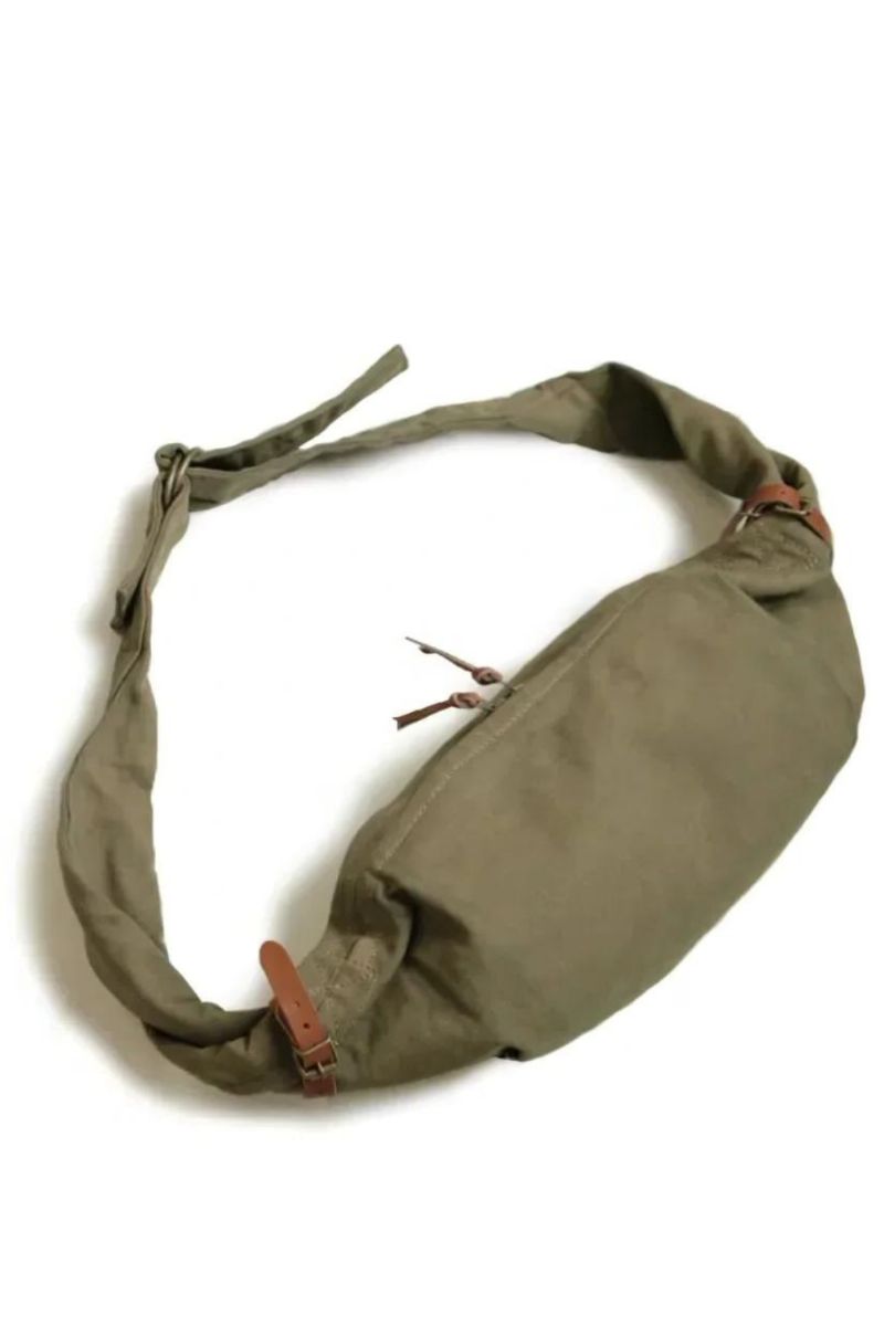 Tas Legergroen Sun Tide Canvas Enkel Diagonaal Span Leer