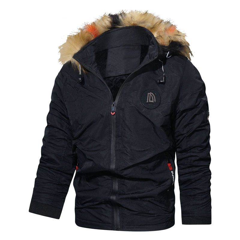 Fleece Parka's Heren Winter Waterdichte Jas Met Capuchon Nieuwe Warme Dikke Bontkraag Herfst Casual Herenjassen Hoed Afneembaar - Grijs