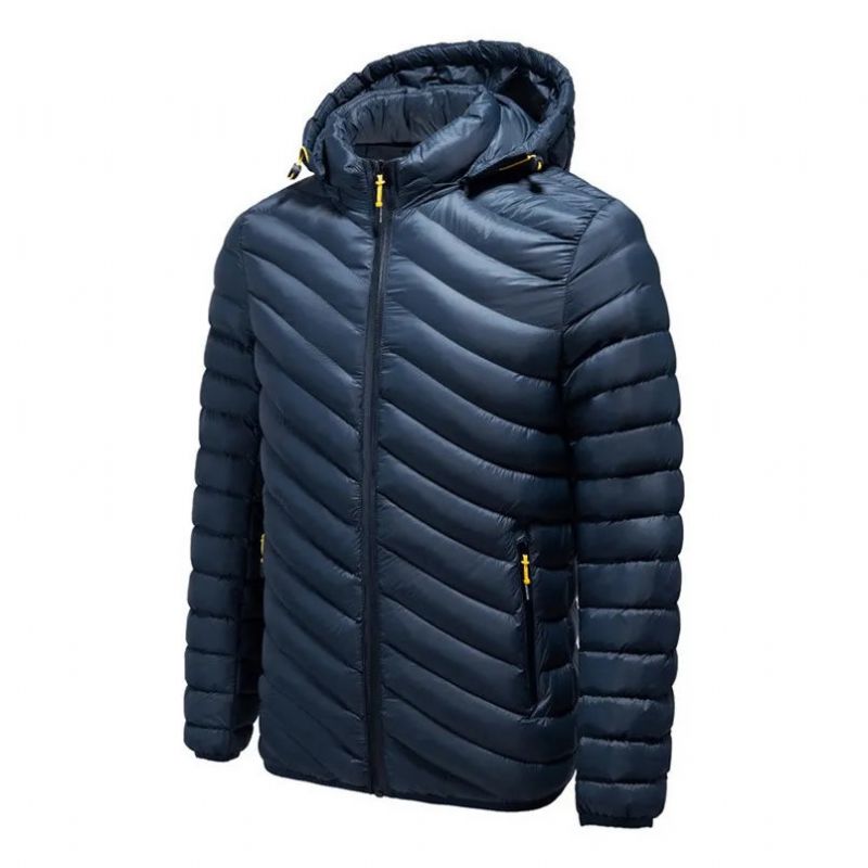 Heren Winterjas Met Capuchon Pufferjack Herfst Herenjas Gewatteerde Jassen Kleding - Zwart