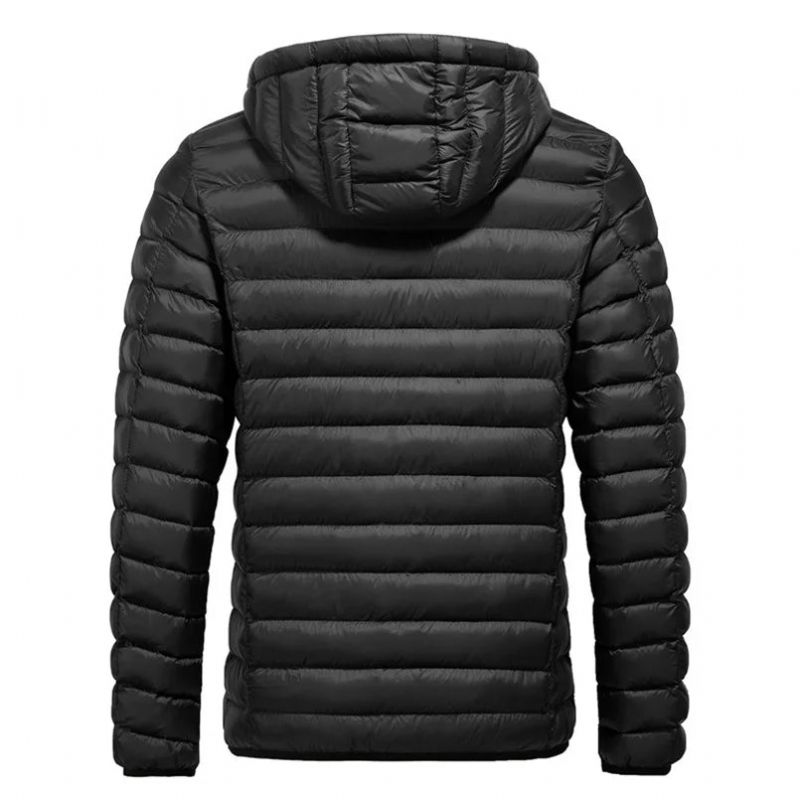 Heren Winterjas Met Capuchon Pufferjack Herfst Herenjas Gewatteerde Jassen Kleding - Zwart