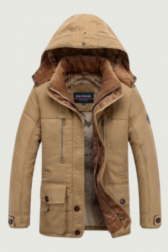 Heren Winterjassen Dikkere Parka Met Capuchon Warm Houden Jassen Rits Katoenen Overjassen Stijlvolle Kleding