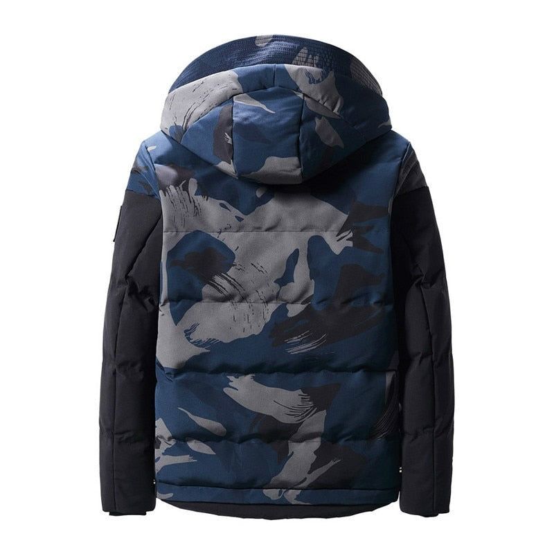 Herenjassen Winterjas Heren Slanke Militaire Camouflage Uitloper Warme Jas Topkleding Casual - Blauw 398