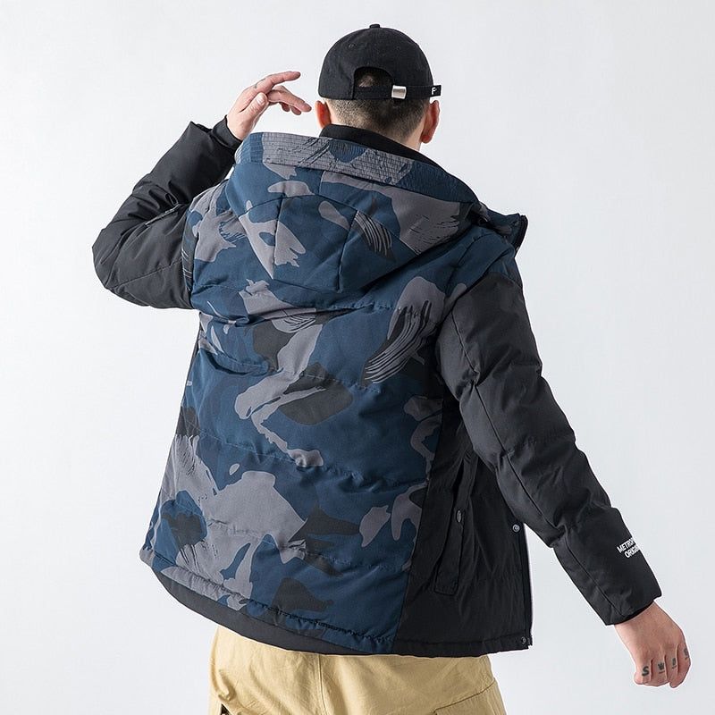 Herenjassen Winterjas Heren Slanke Militaire Camouflage Uitloper Warme Jas Topkleding Casual - Blauw 398