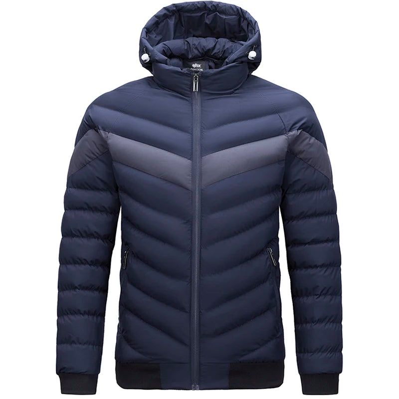 Herenparka Herenjack Met Capuchon Winterdonsjack Warme Jassen Zakelijke Vrijetijdsjas Stevige Herenjassen - Donkerblauw