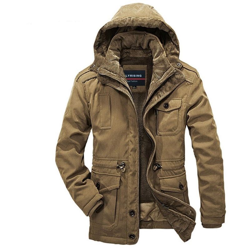 Herenparka's Tweedelige Katoenen Jassen Herenwinterjassen Warme Overjas Ademende Kleding - Blauw