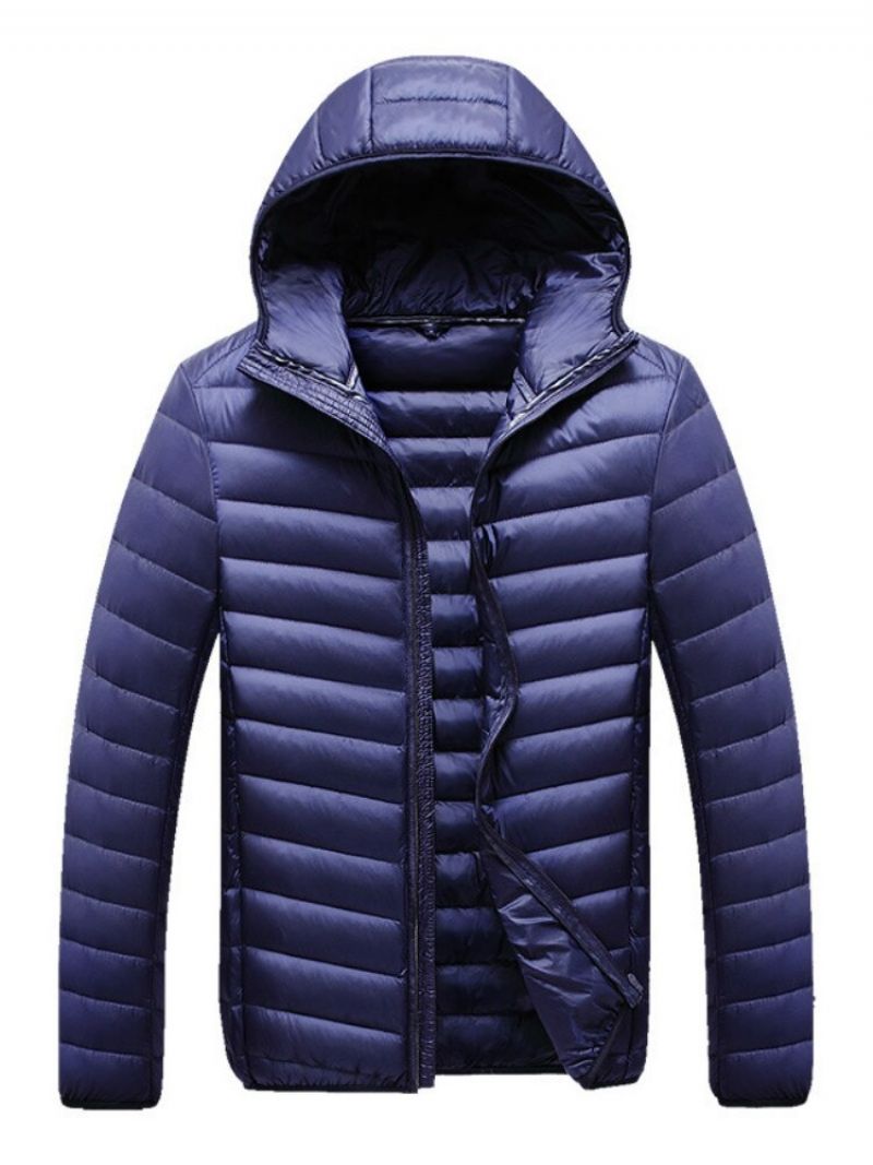 Herfst En Winter Donsjack Heren Witte Eendendons Met Capuchon Sport Casual En Warme Kledingjas - Marineblauw