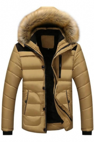 Stijl Winterjassen Herenjassen Mannelijke Parka's Casual Dikke Uitloper Fleecejassen Met Capuchon Warme Overjassen Herenkleding