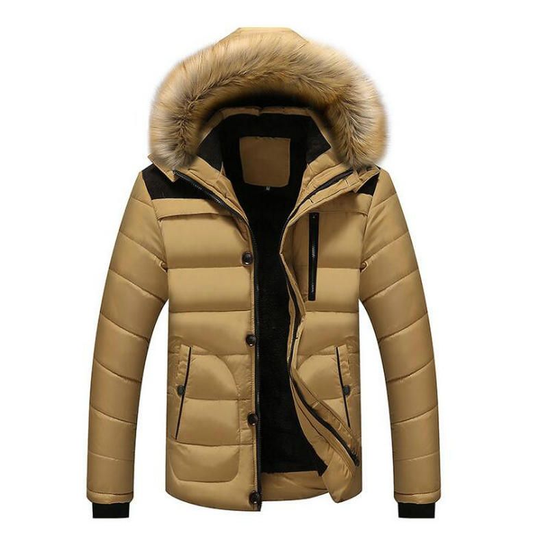 Stijl Winterjassen Herenjassen Mannelijke Parka's Casual Dikke Uitloper Fleecejassen Met Capuchon Warme Overjassen Herenkleding - Rood