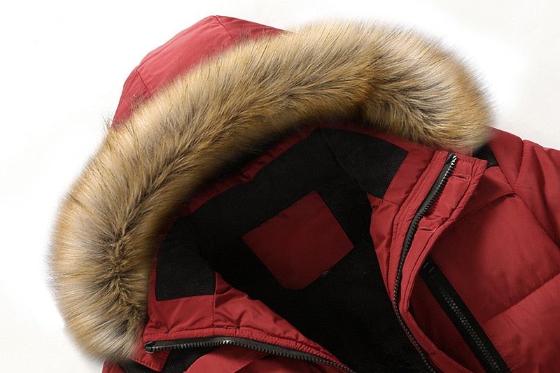 Stijl Winterjassen Herenjassen Mannelijke Parka's Casual Dikke Uitloper Fleecejassen Met Capuchon Warme Overjassen Herenkleding - Rood