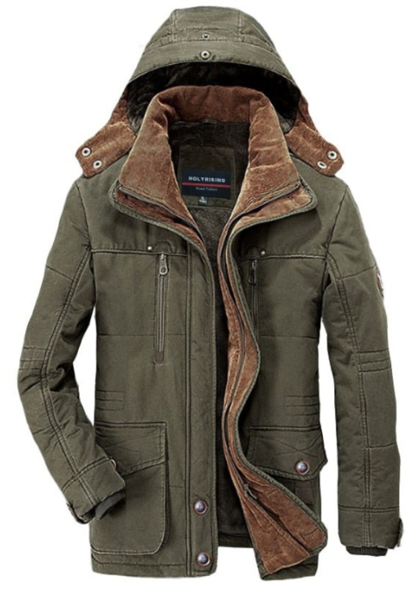 Winterjas Heren Fleece Warme Katoenen Parka Jas Jas Dikke Jas Parka's Gewatteerd