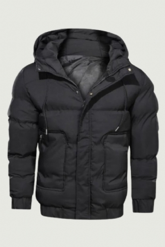 Winterjas Parka's Heren Effen Capuchon Rits Dikker Warme Jassen Waterdichte Herenparka's En