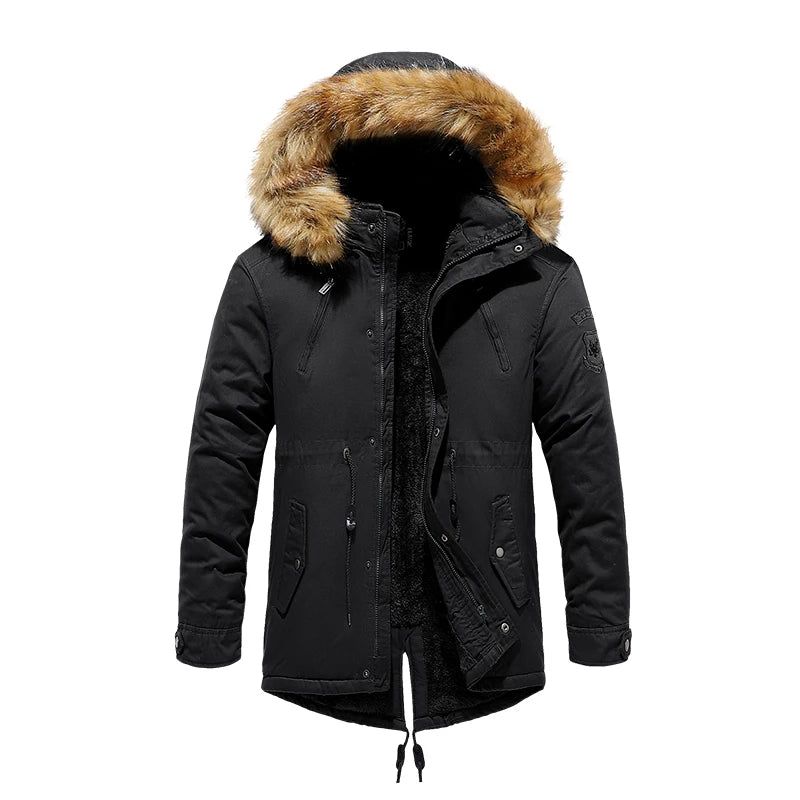 Winterjas Parka's Heren Katoen Dikke Fleece Warme Kraag Parka Met Capuchon Casual Meerdere Zakken Winddichte Jassen - Groen