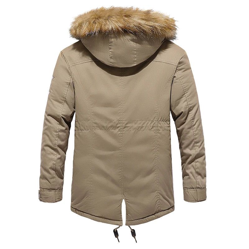 Winterjas Parka's Heren Katoen Dikke Fleece Warme Kraag Parka Met Capuchon Casual Meerdere Zakken Winddichte Jassen - Groen