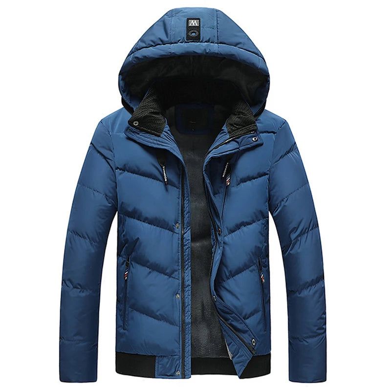 Winterparka Heren Dikke Warme Jas Met Capuchon Waterdichte Wollen Voering Mannelijke Uitloper Parka Herenkleding - Zwart