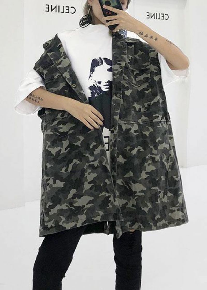 Art Camouflage Katoenen Tunieken Voor Dames Wilde Plus Size Kleding Herfsttopjes - Dames winterjassen