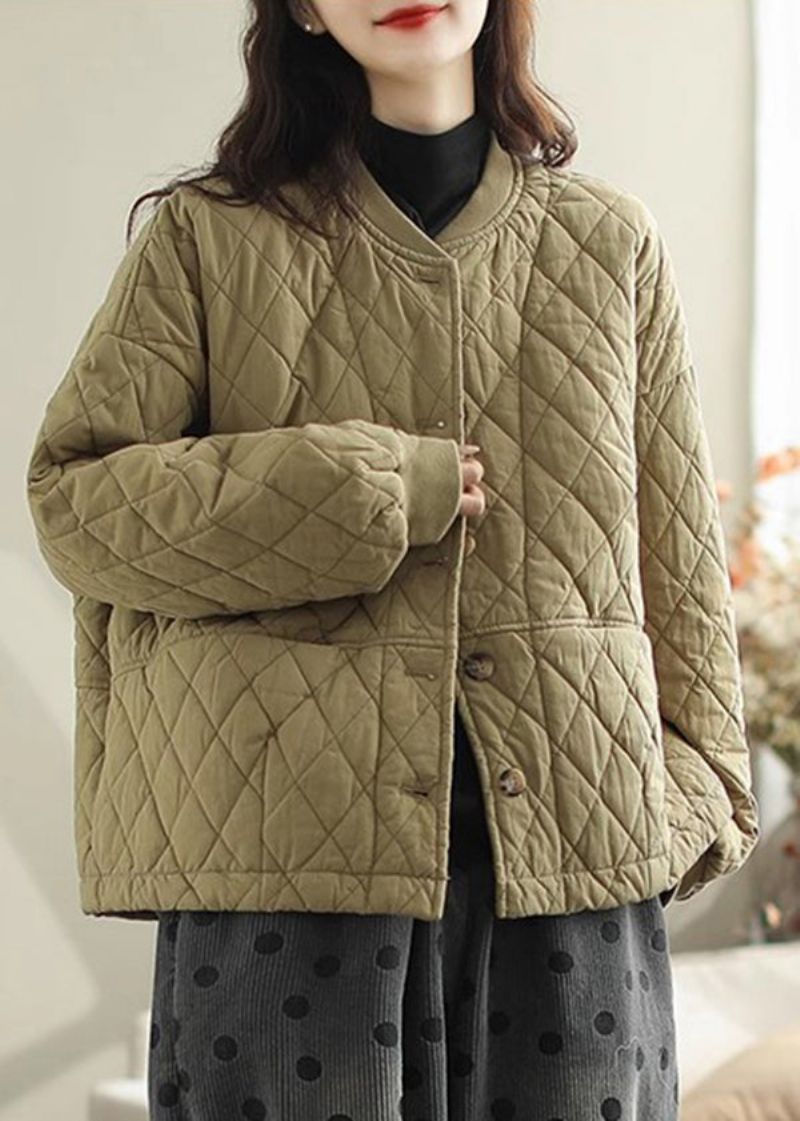 Casual Bruine Oversized Warme Fijne Katoenen Gevulde Jassen Winter - Dames winterjassen