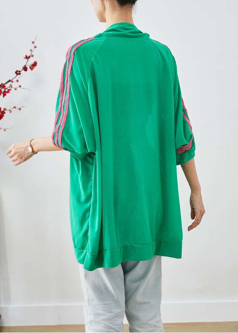 Casual Groene Oversized Spandex Sweatshirtjassen Met Ritssluiting Herfst - Dames winterjassen