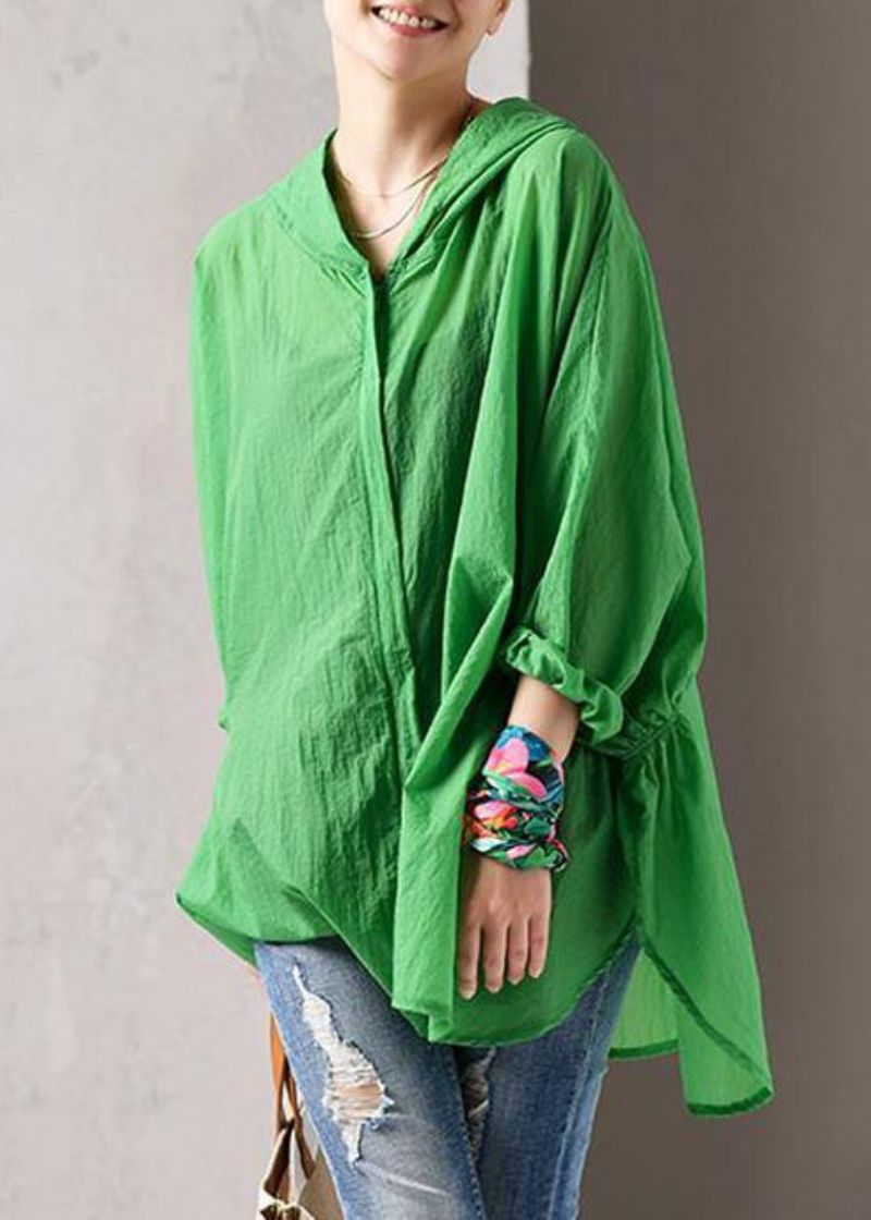 Dames Katoenen Shirts Pakistaanse Groene Zomer Dunne Zonlichtbestendige Jas - Dames winterjassen