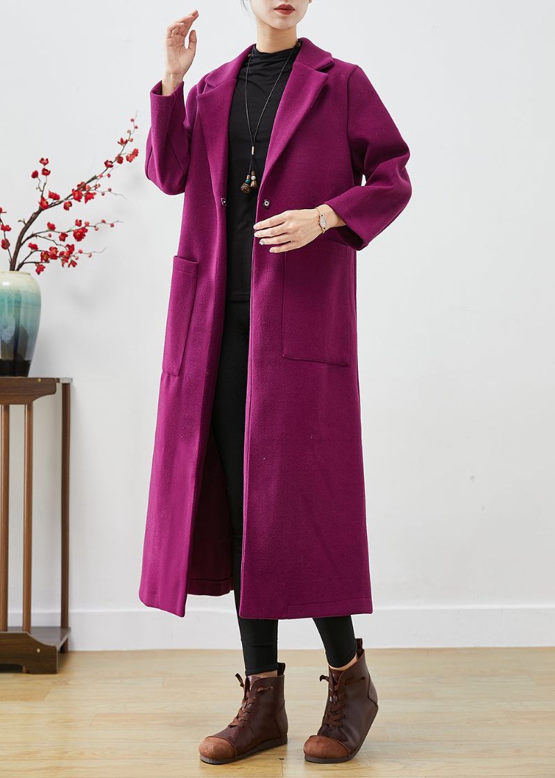 Dames Lavendel Oversized Wollen Jassen Herfst