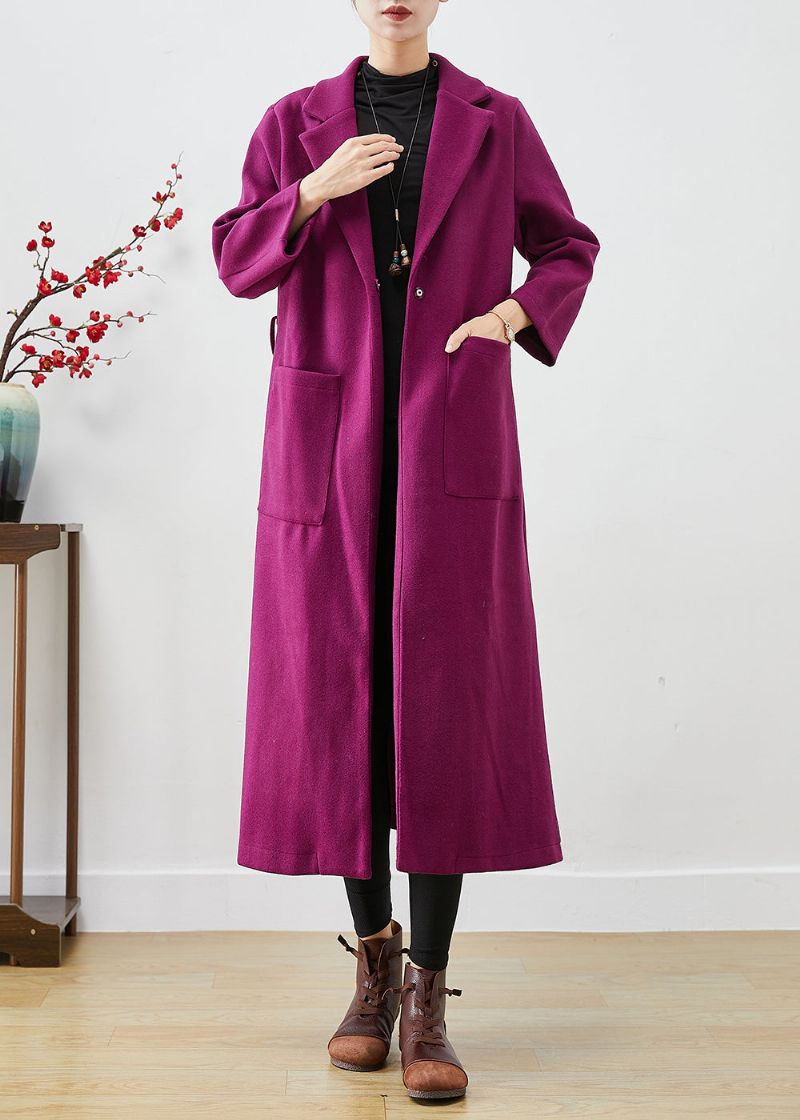 Dames Lavendel Oversized Wollen Jassen Herfst - Dames winterjassen