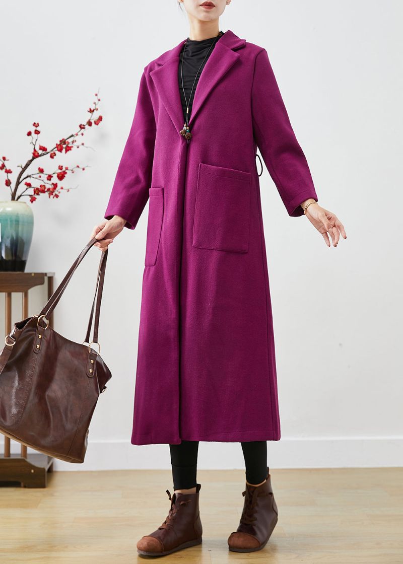 Dames Lavendel Oversized Wollen Jassen Herfst - Dames winterjassen