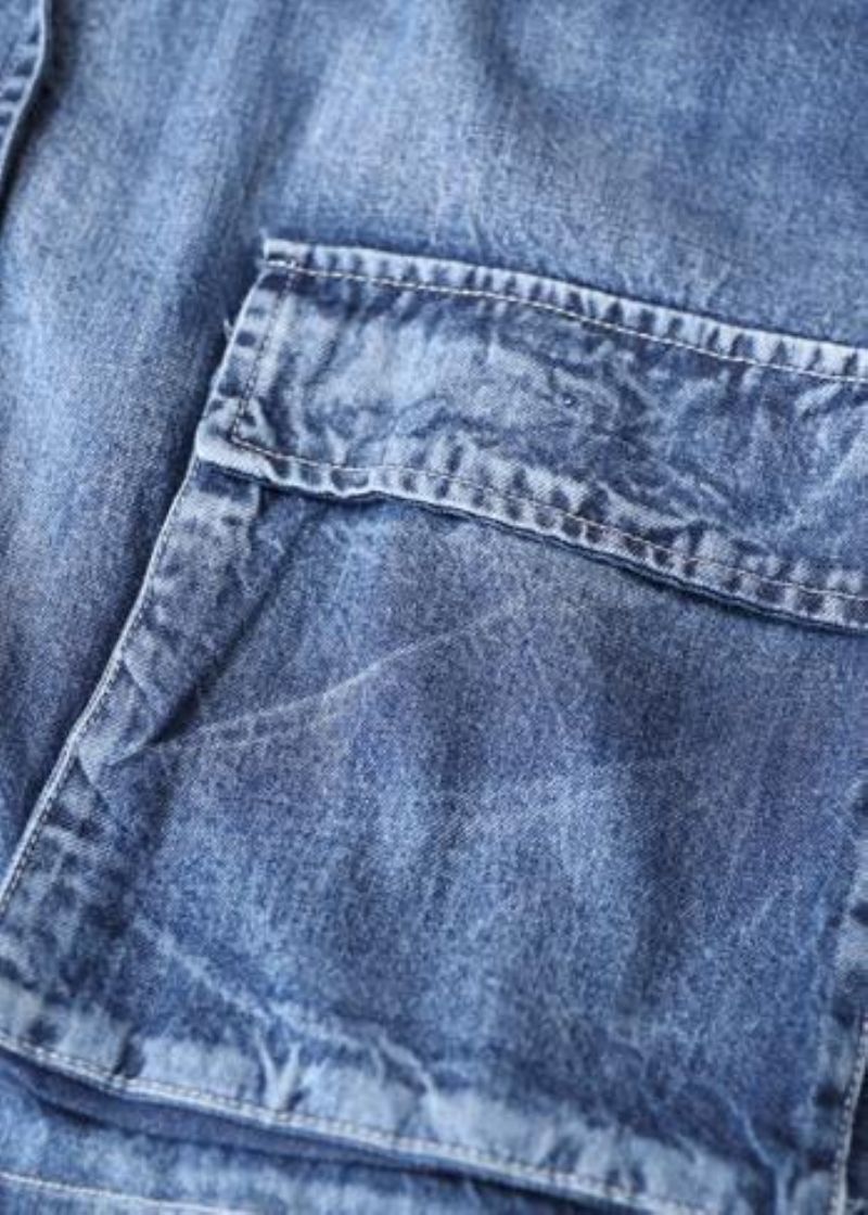 Mooie Opstaande Kraag Met Ritssluiting Fijne Kraanjassen Denimblauwe Art Damesjassen - Dames winterjassen