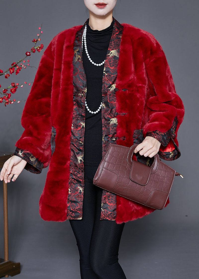 Mulberry Patchwork Nepbontjas Chinese Knop Winter