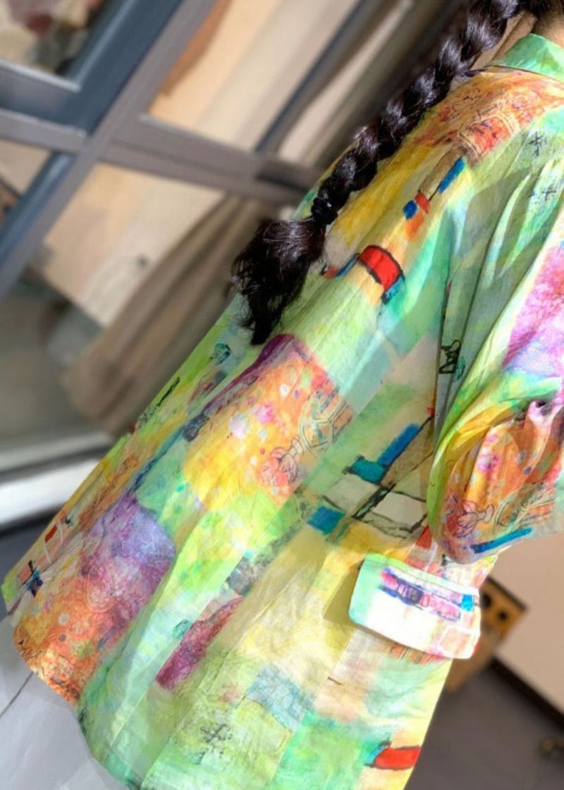 Plus Size Rainbow Tie Dye Linnen Upf 50+ Jasje Zomer - Dames winterjassen