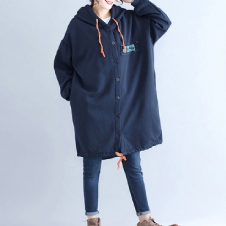 Winter Casual Katoenen Vesten Oversized Marine Mode Jassen Met Capuchon Cartoon Prints