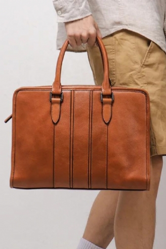 Leren Tas Vintage Herenaktentas Lichtgewicht Laptoptas Man Handtas Messenger Bag