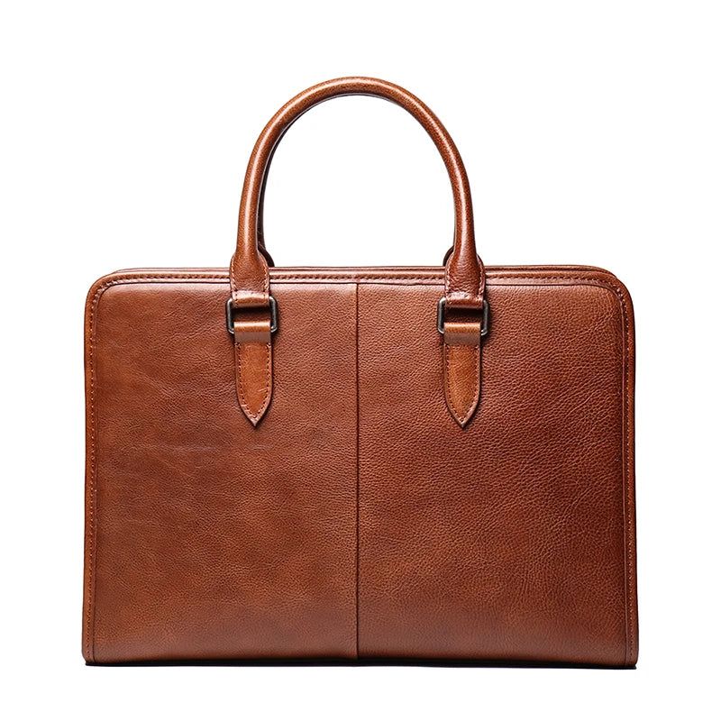 Leren Tas Vintage Herenaktentas Lichtgewicht Laptoptas Man Handtas Messenger Bag - Zwart