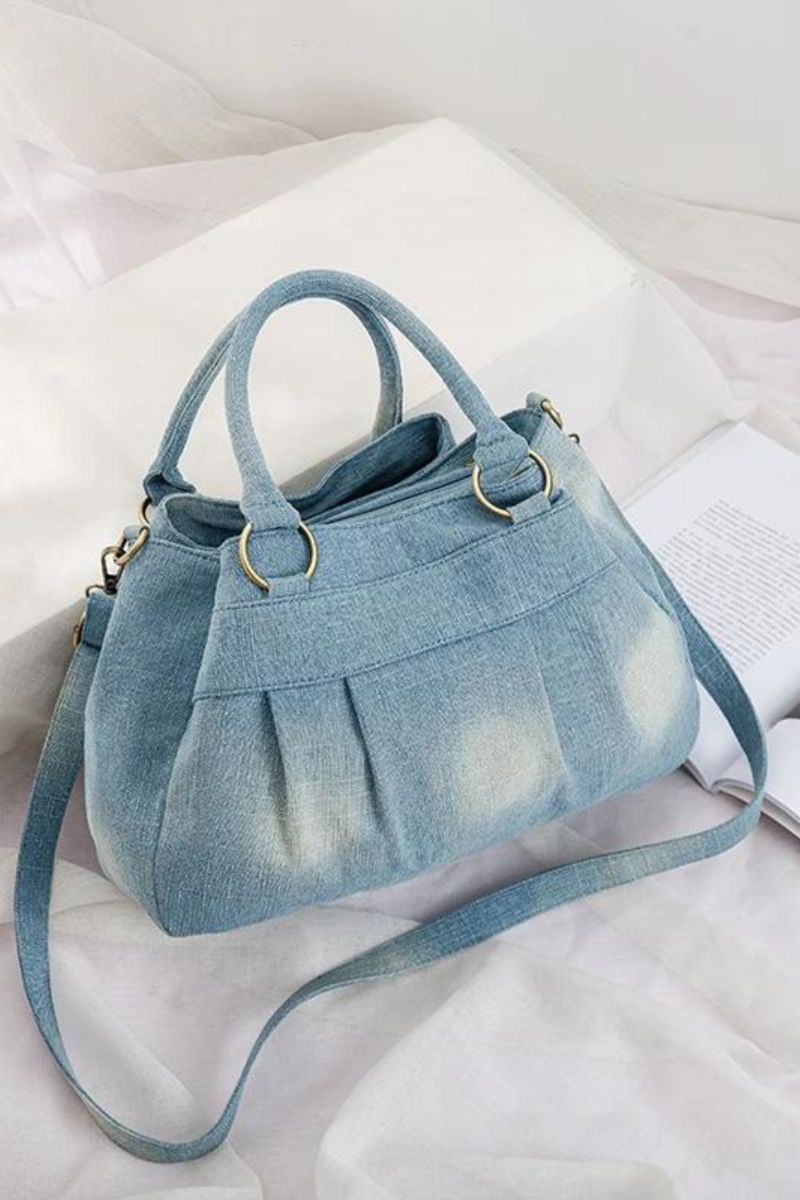 Annmouler Designer Dames Denim Crossbody Tas Schoudertas Met Grote Capaciteit En Afneembare Jeanstas