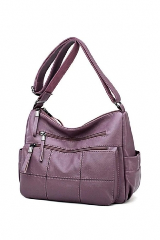 Dames Messenger Bag Leren Schoudertas Casual Vierkante Moedertas Vrouwelijke Crossbodytassen