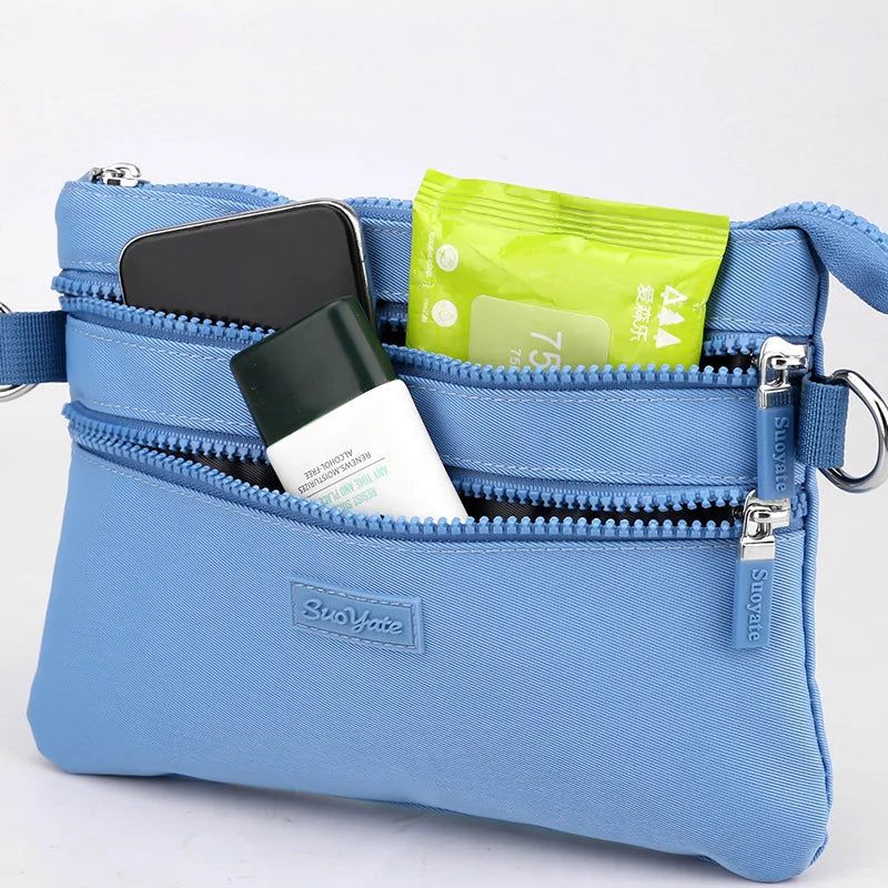 Dames Mini-schoudertassen Kleine Crossbody Messenger Bag Designer Pocket Meerlaagse Kaarthouder - Zwart