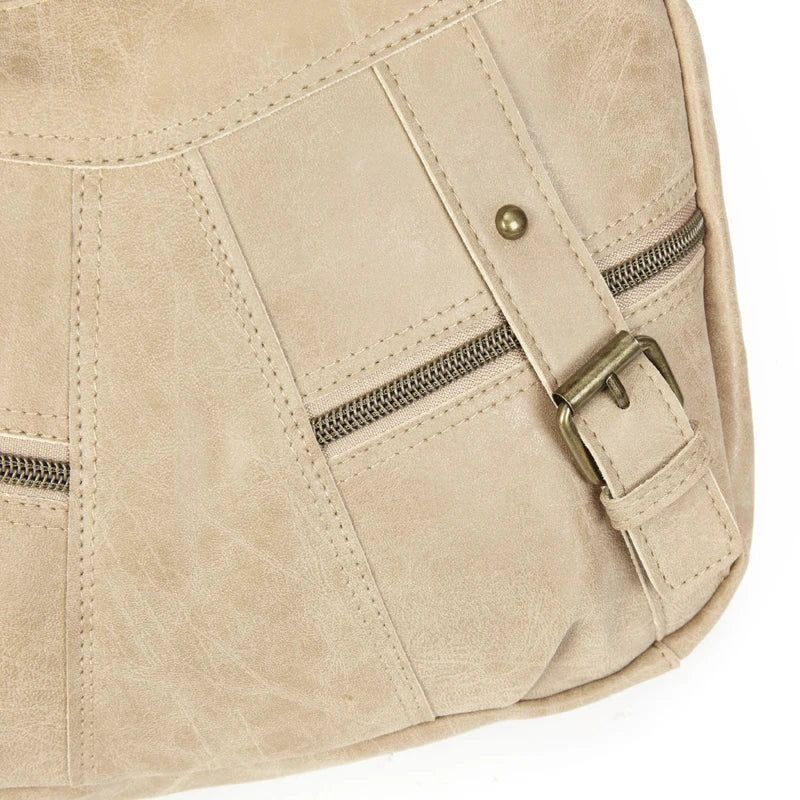 Dames Schoudertas Leren Crossbody Tas Handtas Zakken Tote Portemonnees - Beige