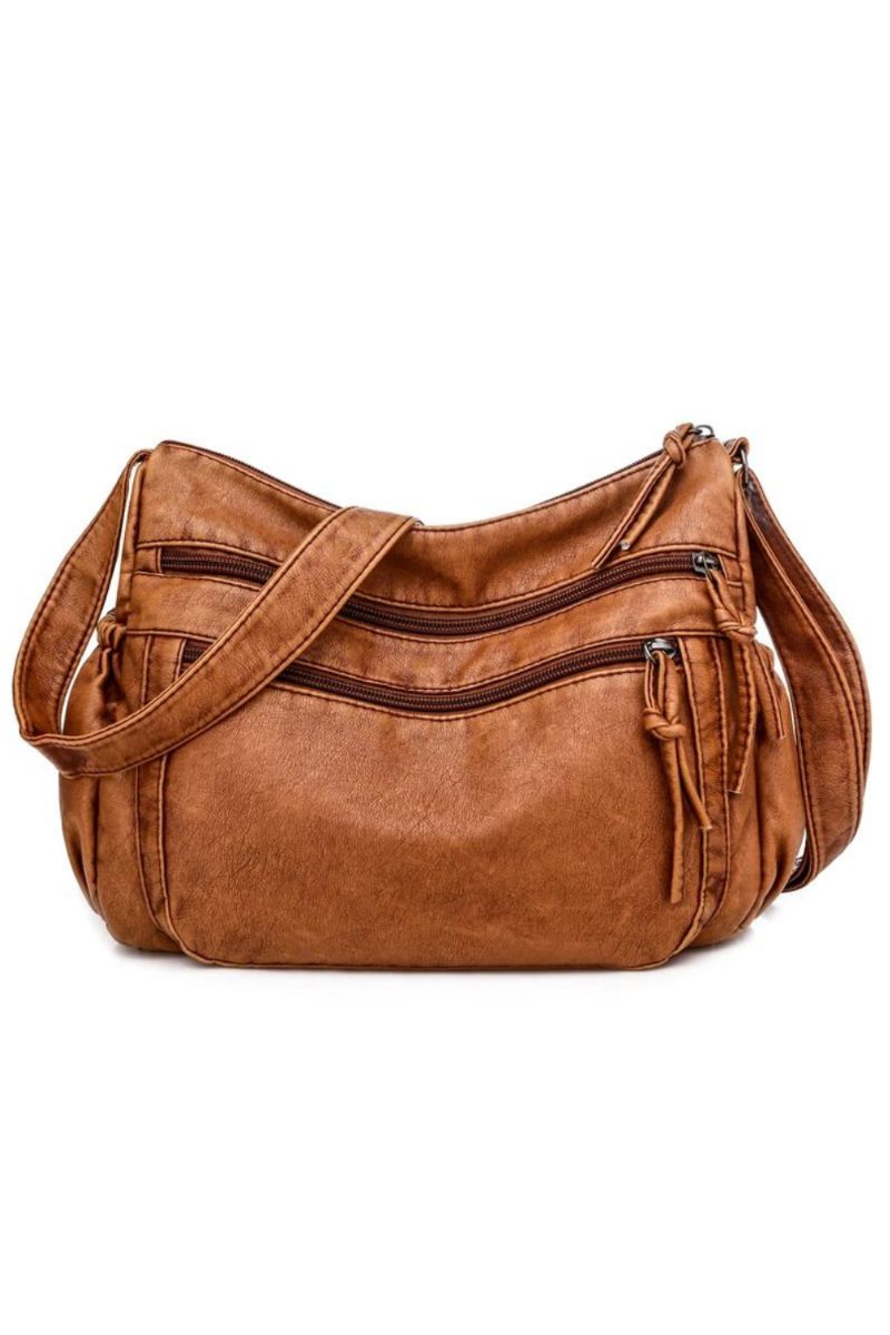 Dames Schoudertas Leren Crossbody Tas Zachte Damesportemonnee Multi-zakken Messenger Bag Designer Flap Bag Lady Handtas