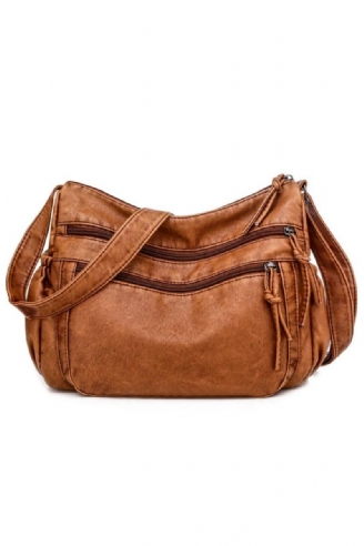 Dames Schoudertas Leren Crossbody Tas Zachte Damesportemonnee Multi-zakken Messenger Bag Designer Flap Bag Lady Handtas