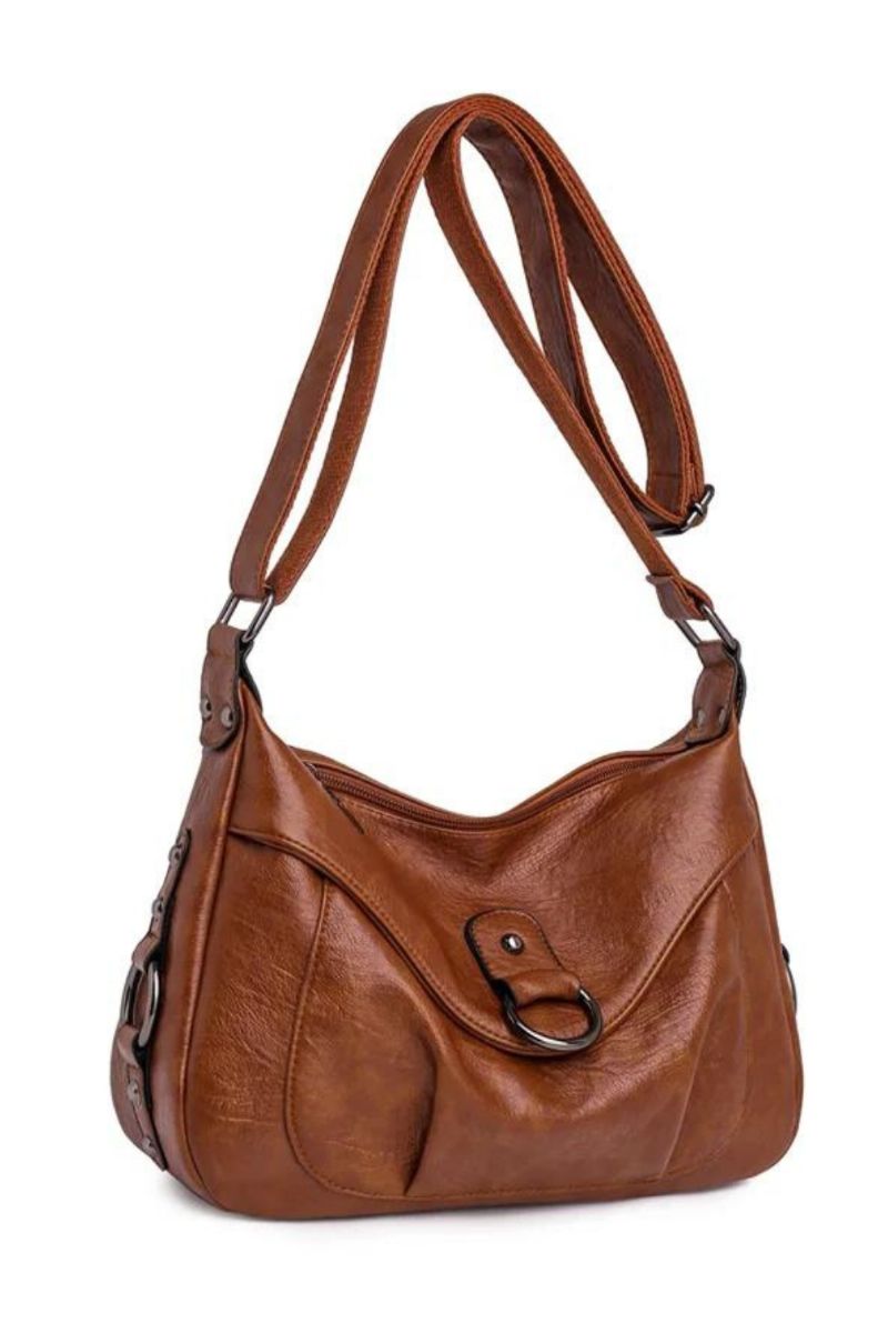 Dames Schoudertas Vintage Crossbody Tas Leren Messenger Bag Dame Handtas Portemonnee