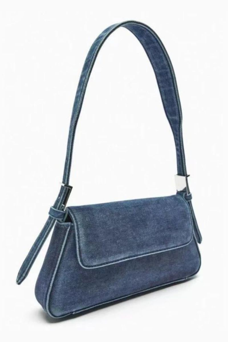 Damestas Zomer Honderden Flap Blauwe Denim Tas Commuter Enkele Schouder Okseltas Vrouwelijk