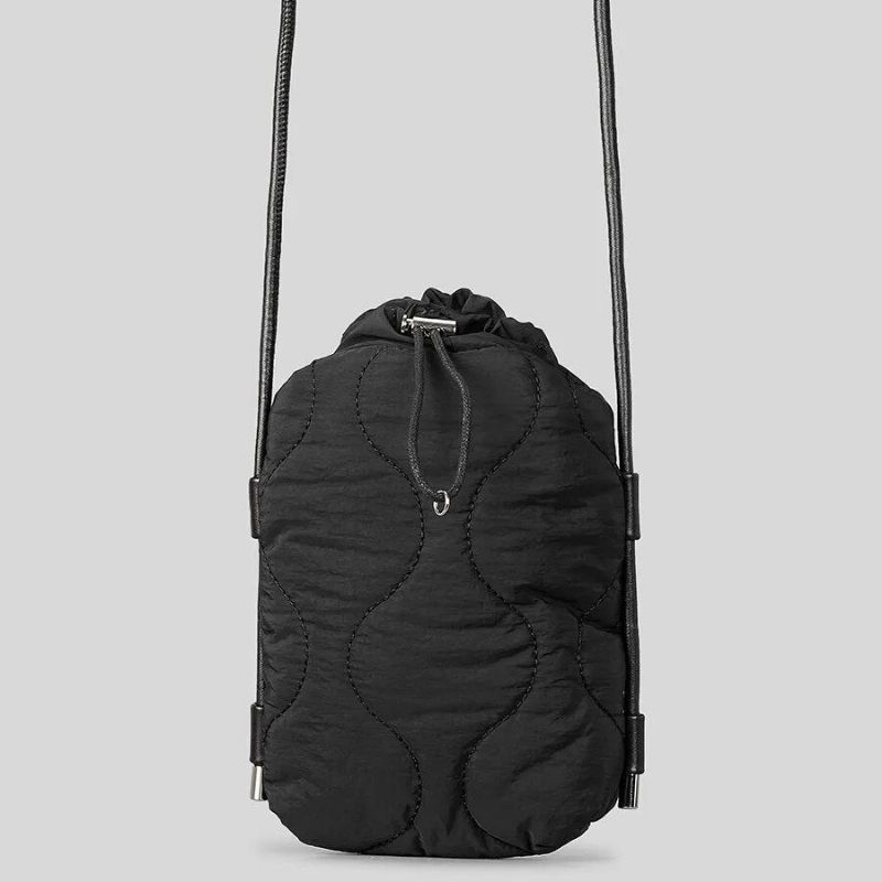 Gewatteerde Crossbodytassen Voor Dames Designer Donzen Katoenen Schoudertas Casual Nylon Messengertas Klein - Zwart