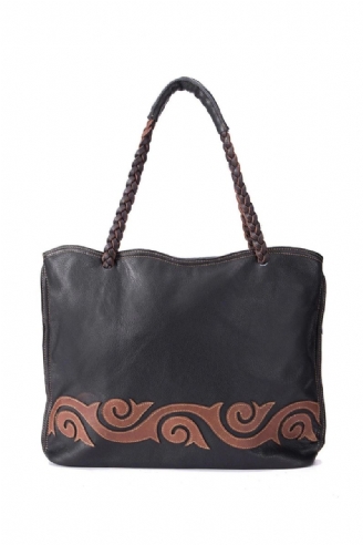 Graan Echt Leer Beroemde Luxe Dames Schoudertas Designer Vrouwelijke Vintage Tote