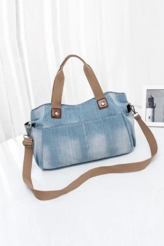 Luxe Tassen Voor Dames Handtas Met Grote Capaciteit Denim Draagtas Vrouwelijke Schoudertas