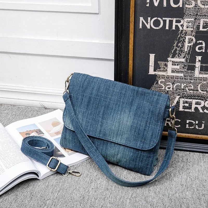 Ontwerp Dames Schoudertas Klein Formaat Crossbody Tas Blauw Designer Vrouwelijke Handtas Portemonnee Casual Bandjes - Donkerblauw