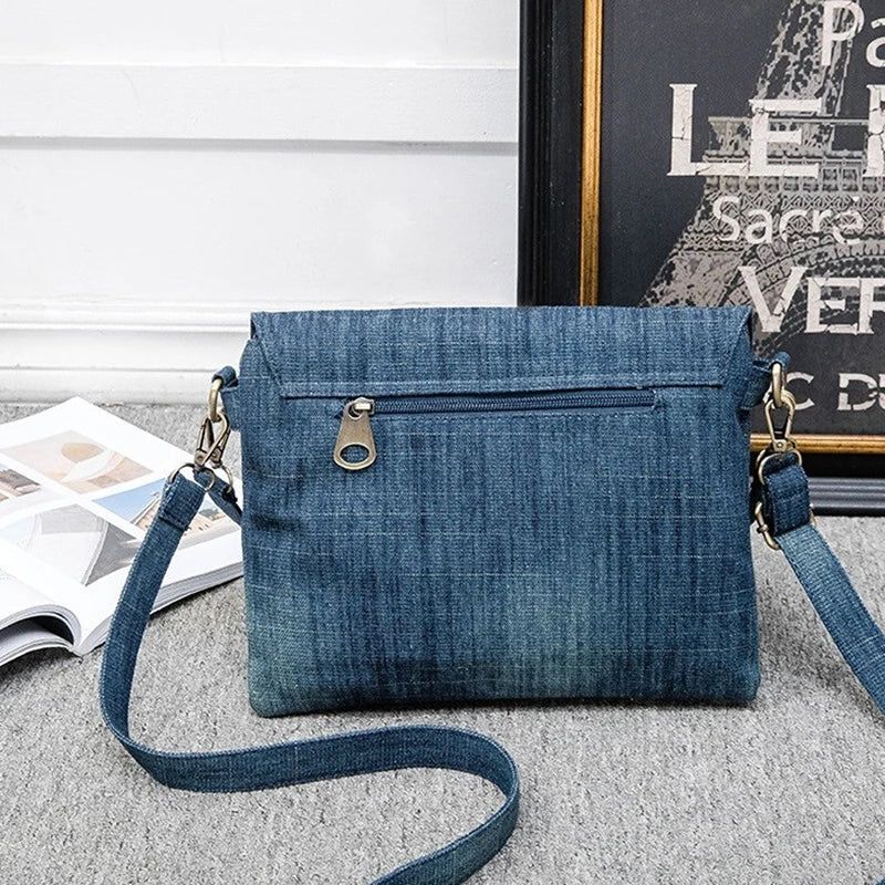 Ontwerp Dames Schoudertas Klein Formaat Crossbody Tas Blauw Designer Vrouwelijke Handtas Portemonnee Casual Bandjes - Donkerblauw