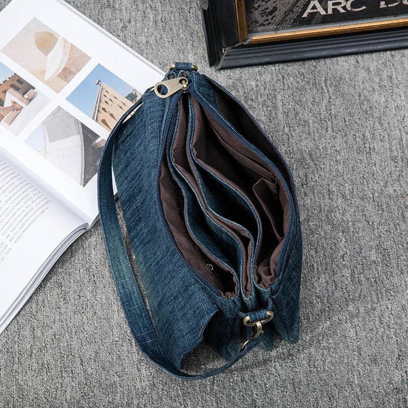 Ontwerp Dames Schoudertas Klein Formaat Crossbody Tas Blauw Designer Vrouwelijke Handtas Portemonnee Casual Bandjes - Donkerblauw