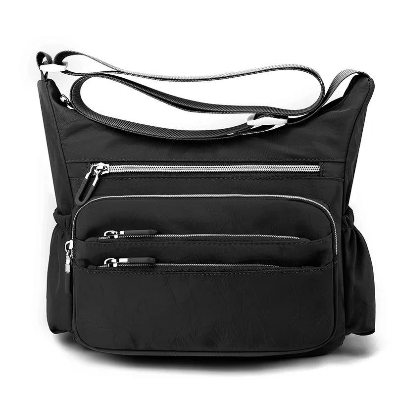 Schoudertassen Voor Dames Messenger Bags Eenvoudige Waterdichte Crossbody Met Meerdere Zakken - Zwart