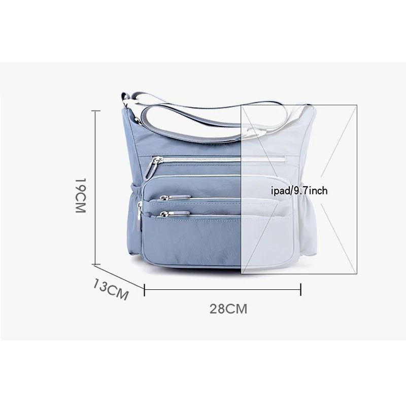 Schoudertassen Voor Dames Messenger Bags Eenvoudige Waterdichte Crossbody Met Meerdere Zakken - Zwart