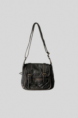 Tas Voor Dames Vintage Schoudertas Crossbody Tas Zachte Motorfietstas Met Grote Capaciteit Leren Tas