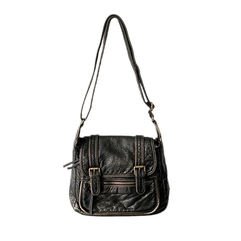 Tas Voor Dames Vintage Schoudertas Crossbody Tas Zachte Motorfietstas Met Grote Capaciteit Leren Tas - Grijs